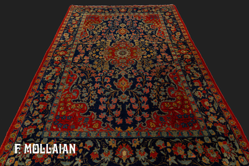 Small Antique Persian Kashan (Manchester) Rug n°:73502028